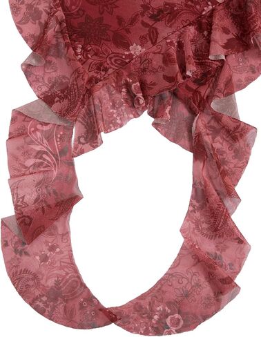 Verdusa Women's Cheetah Floral Ruffle Tube Top Y2K Strapless Backless Fitted Tops in Kuwait