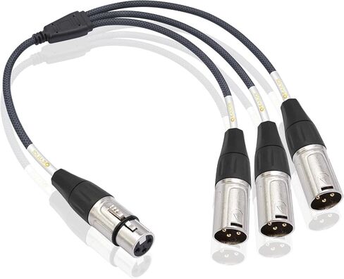 XLR 3 Way Splitter Cable, Devianl 1 Female to 3 Male XLR Split, Balanced Microphone 1 to 3 Cord Adapter Combiner, 2 FT in Saudi Arabia