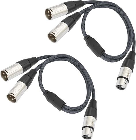 XLR 3 Way Splitter Cable, Devianl 1 Female to 3 Male XLR Split, Balanced Microphone 1 to 3 Cord Adapter Combiner, 2 FT in Saudi Arabia