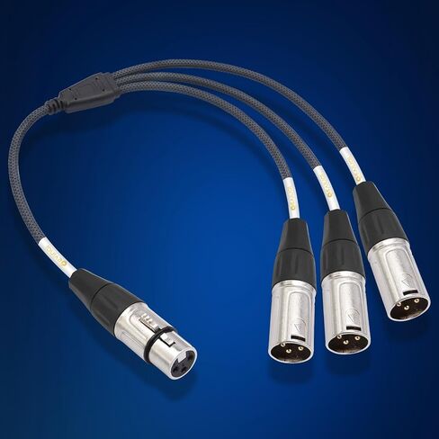 XLR 3 Way Splitter Cable, Devianl 1 Female to 3 Male XLR Split, Balanced Microphone 1 to 3 Cord Adapter Combiner, 2 FT in Saudi Arabia