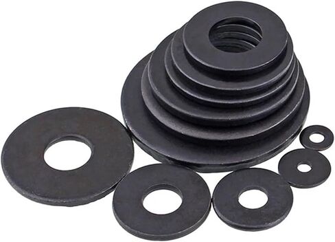 50pcs غسالات مسطحة غسالات عادية M2 M2.5 M3 M4 M5 M6 M1 M10 M12 M16 M16 M20 M22 M24 M27 M30DIN125 Black 8.8 Grade Carbon Steel (M12x37x3) in Saudi Arabia