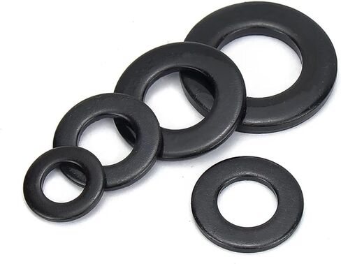 50pcs غسالات مسطحة غسالات عادية M2 M2.5 M3 M4 M5 M6 M1 M10 M12 M16 M16 M20 M22 M24 M27 M30DIN125 Black 8.8 Grade Carbon Steel (M12x37x3) in Saudi Arabia