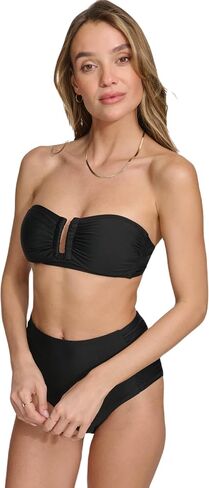 DKNY Women's Set ̶ U-Wire Bikini Top & Mid Rise Shirred Bottom with Tummy Control in Saudi Arabia
