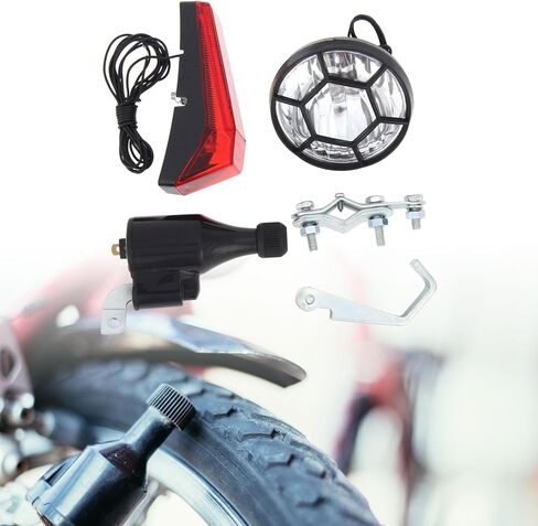 Dynamo Bike Light Set Motorized Friction Generator Waterproof Safe Universal Bicycle Accessories Headlight Tail Lights Set in Saudi Arabia