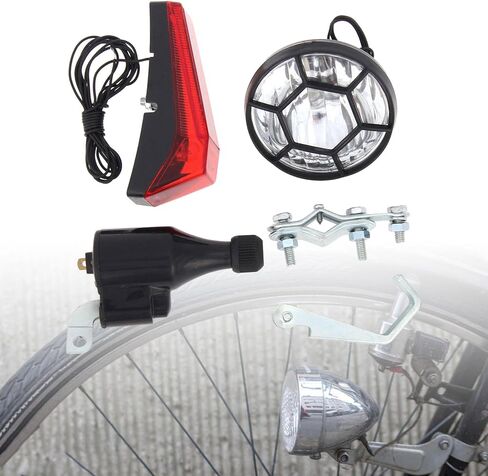 Dynamo Bike Light Set Motorized Friction Generator Waterproof Safe Universal Bicycle Accessories Headlight Tail Lights Set in Saudi Arabia