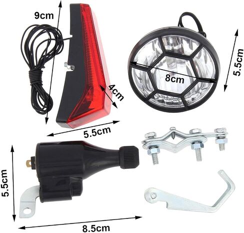Dynamo Bike Light Set Motorized Friction Generator Waterproof Safe Universal Bicycle Accessories Headlight Tail Lights Set in Saudi Arabia