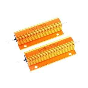 100 واط 470 أوم 5 ٪ مقاوم ألومنيوم قذائف الألومنيوم الإلكترونية المقاوم الذهب (حزمة 2) in Kuwait