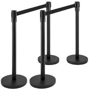 الدعامات التي تحكم الحشود في Dexso ، 4 PCS Post stanchion Queue Post مع أحزمة قابلة للسحب 6.5 قدم ، والتجميع السهل ، ومجموعة حواجز التحكم في الحشود ، والارتفاع 36 بوصة ، لحواجز تحكم الحشود ، الأسود in Kuwait