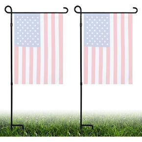 Garden Flag Holder Stand, 6mm Weather-Proof Yard Flag Pole Black Metal Powder-Coated Flagpole with Tiger Clip and Rubber Stopper for Garden Flags Outdoor Decoration in Saudi Arabia