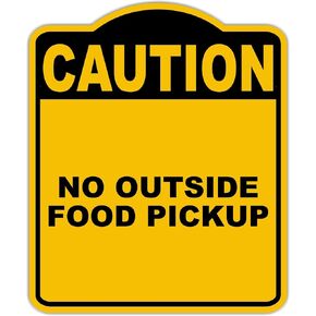 لا يوجد خارجي من الأطعمة الصغيرة تحذير أصفر أسود الألومنيوم المركب 8.5 × 10 بوصات in Kuwait