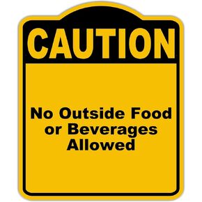 لا يوجد طعام خارجي أو مشروبات يسمح بحذر أصفر أسود مركب مركب 20 × 24 بوصة in Kuwait