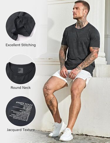 Arjen Kroos Men's Camouflage Jacquard Mesh Performance T-shirt Ice Dilek Moisture-Wicking Undershirt 3 Pack in Saudi Arabia