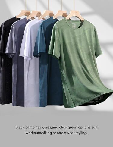 Arjen Kroos Men's Camouflage Jacquard Mesh Performance T-shirt Ice Dilek Moisture-Wicking Undershirt 3 Pack in Saudi Arabia