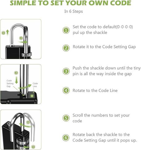 KeeKit Combination Padlock, 4 Digit Combination Lock with Keys, Resettable Waterproof Gate Lock for Locker, Gym, Fence, Case, School & Employee Locker, Toolbox – 4 Pack, 2 Keys, Black in Saudi Arabia