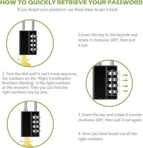 KeeKit Combination Padlock, 4 Digit Combination Lock with Keys, Resettable Waterproof Gate Lock for Locker, Gym, Fence, Case, School & Employee Locker, Toolbox – 4 Pack, 2 Keys, Black in Saudi Arabia