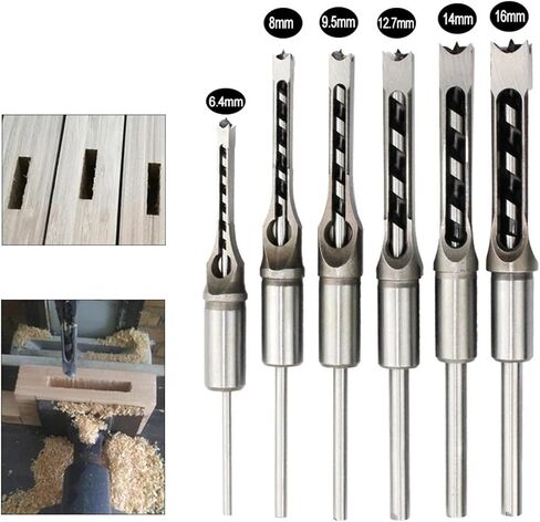 6pcs hss twist drill bits مربع أوجير مربع ثقب أدوات الحفر الخشبية مجموعة مجموعة الموسعة المنشار BH01 in Saudi Arabia
