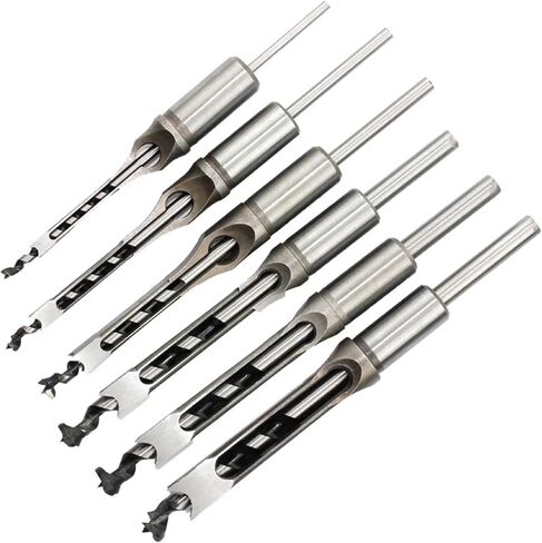 6pcs hss twist drill bits مربع أوجير مربع ثقب أدوات الحفر الخشبية مجموعة مجموعة الموسعة المنشار BH01 in Saudi Arabia