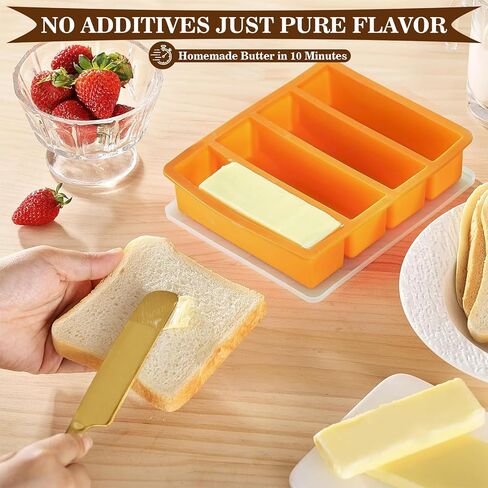 Pro Butter Churner Set – 35oz Glass Jar with Anti-Slip Mat, Cheesecloth, Butter Mold & 2 Paddles – Make Creamy Homemade Butter & Whipped Cream | DIY Kitchen Gift in Saudi Arabia