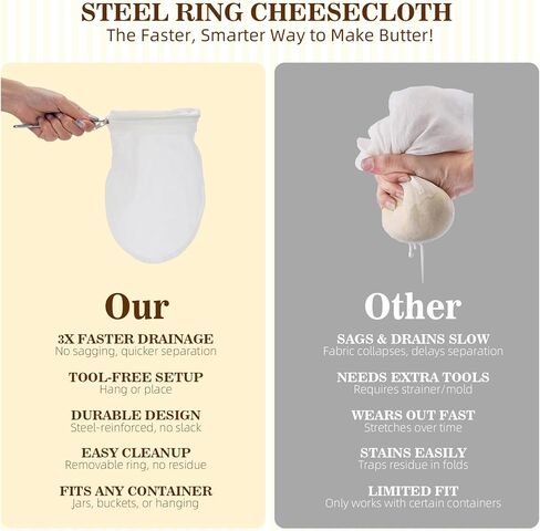 Pro Butter Churner Set – 35oz Glass Jar with Anti-Slip Mat, Cheesecloth, Butter Mold & 2 Paddles – Make Creamy Homemade Butter & Whipped Cream | DIY Kitchen Gift in Saudi Arabia