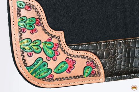 Hilason Western Wool Felt Horse Saddle Pad w/Weared Wear Leather | للخيول in Saudi Arabia