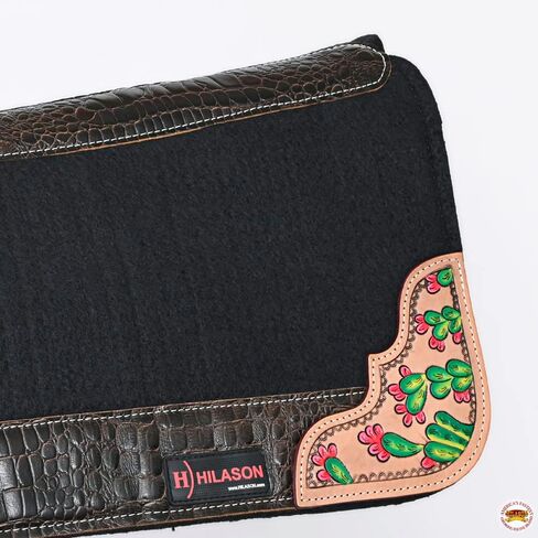 Hilason Western Wool Felt Horse Saddle Pad w/Weared Wear Leather | للخيول in Saudi Arabia