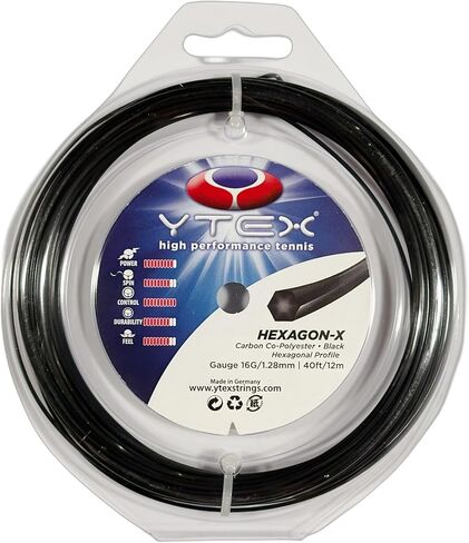 ytex hexagon -x black tennis racquet string - set and reel (16g) in Saudi Arabia