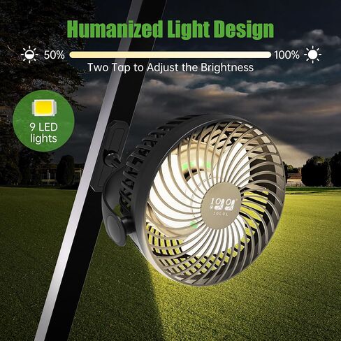 Magnetic Fans for EZGO Club Car Yamaha Golf Carts, Low Noise, 3-Speed Settings 360° Rotatable with Magnetic Mount Base, 8000mAh Large Battery in Saudi Arabia