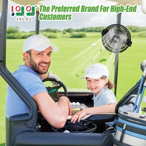 Magnetic Fans for EZGO Club Car Yamaha Golf Carts, Low Noise, 3-Speed Settings 360° Rotatable with Magnetic Mount Base, 8000mAh Large Battery in Saudi Arabia