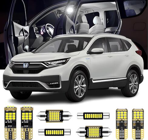 AENVTOL 13 قطع مصابيح LED LED INTORIOR AT + احتياطيًا مصابيح عكسية لـ Honda CRV 2017-2023 HRV 2014-2022 WHITE 6000K LED PLUGN in Kuwait
