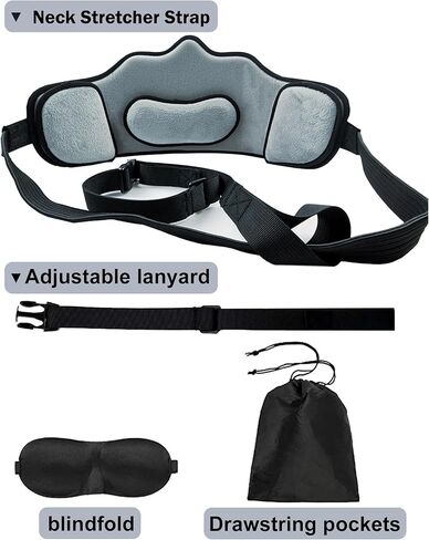 أرجوحة نقالة الرقبة المحمولة ، جهاز جر عنق عنق الرحم لتخفيف آلام الرقبة على الباب للاستخدام المنزلي ، وعلاج العلاج الطبيعي لإلصاق الرقبة للرجال والنساء (قطعة واحدة أسود) in Kuwait