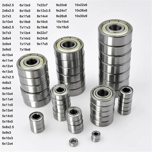 10Pcs Small Bearings Inner Diameter 2mm 3mm 4mm 5mm 6mm 7mm 8mm 9mm 10mm 3x7x3 5x10x4 5x11x4 8x22x7 10x15x4mm Miniature Bearing(4x7x2.5mm) in Saudi Arabia