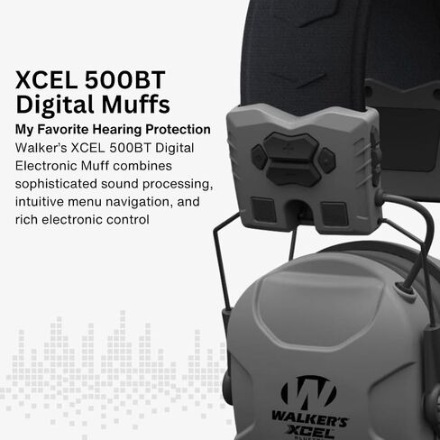 Walker's XCEL 500BT Digital Electronic Muff with Voice Clarity and Bluetooth and Crosshair Sport Shooting Glasses Bundle (2 Items) in Kuwait