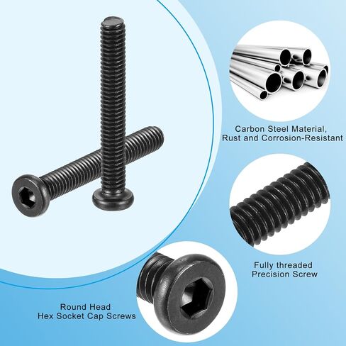 UXCELL 10pcs 5/16-18x2-1/4 الترباس الأثاث ، رأس مستدير سداسي سداسي سداسي مسامير البراغي الصلب الكربوني لكراسي السرير أثاث in Saudi Arabia