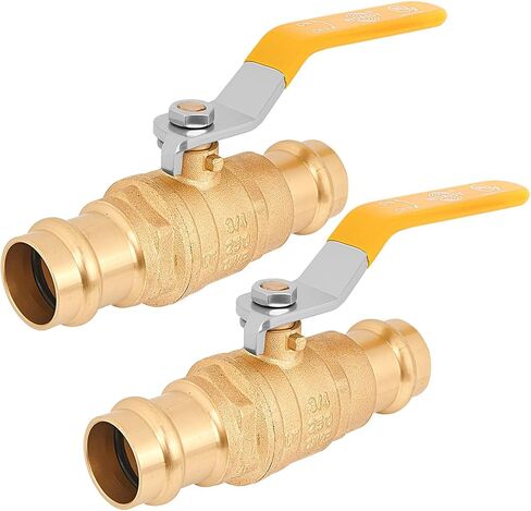 3/4" Pro Press Ball Valve – Lead-Free Pro Press Brass Shut-Off Valve for Copper Tubing, Full Port, Heavy-Duty Construction, Extended Stem with Dual EPDM O-Rings, ProPress Fittings 3/4‘’ - 2PCS in Saudi Arabia