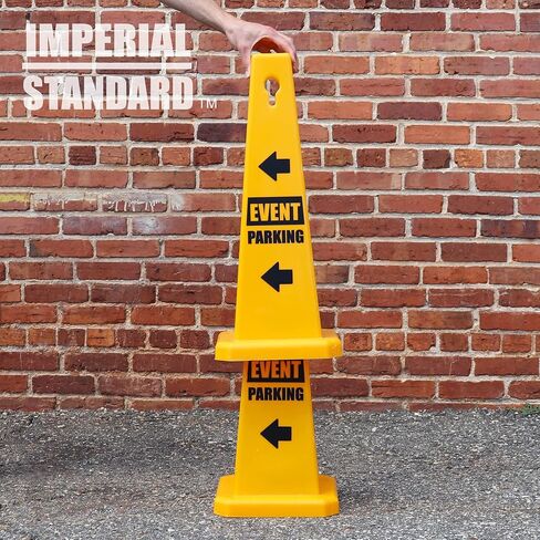 مخاريط وقوف السيارات - 28 "مخروطات صفراء مع علامات وقوف السيارات للزوار - مخاريط وقوف السيارات - مخاريط السلامة - مخاريط البناء - مخاريط الشوارع (4 عبوات) in Kuwait