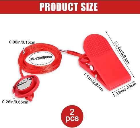 2 PCS مفتاح السلامة المغناطيسية Universal طاحونة مغناطيس مفتاح الطوارئ التوقف عن المطحنة الإكسسوارات مستديرة المطحنة الاستبدال المفتاح الآمن لمعظم أجهزة الجري in Saudi Arabia