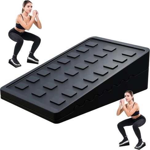 Adjustable Squat Wedge Set, Non-Slip Calf Stretch Slant Board for Heel Elevated Squats, Mobility & Strength, 3 Heights (3.3-8.3cm), Durable Rubber, Storage Bag in Saudi Arabia
