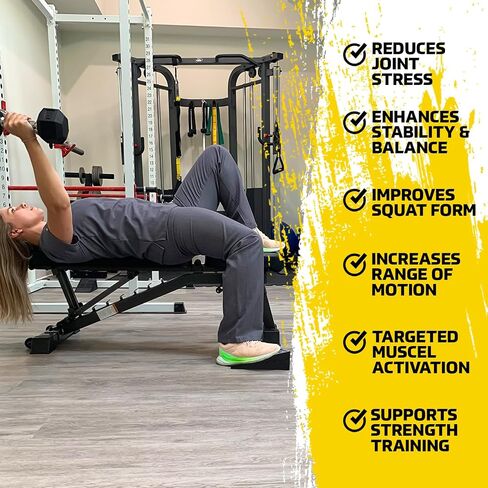 Adjustable Squat Wedge Set, Non-Slip Calf Stretch Slant Board for Heel Elevated Squats, Mobility & Strength, 3 Heights (3.3-8.3cm), Durable Rubber, Storage Bag in Saudi Arabia