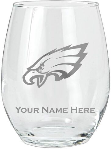 The Memory Company Officially Licensed Personalized 15oz Glass Tumbler,PEG - Philadelphia Eagles in Saudi Arabia