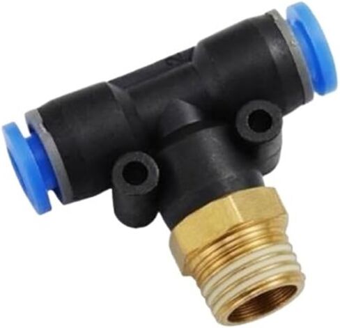 5/10pcs pb tee t type pneumatic metting connector Quick Connector 6-12 مم أنبوب خرطوم إلى 1/8 1/4 3/8 1/2 مقرن ضاغط الهواء (PB12-04،10pcs) in Kuwait