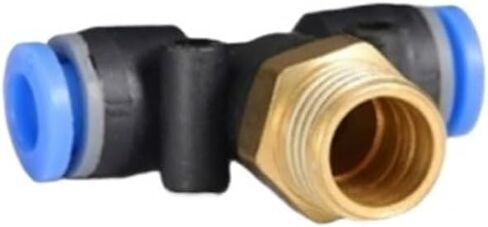 5/10pcs pb tee t type pneumatic metting connector Quick Connector 6-12 مم أنبوب خرطوم إلى 1/8 1/4 3/8 1/2 مقرن ضاغط الهواء (PB12-04،10pcs) in Kuwait