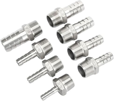 خرطوم بارب موصل 304 الفولاذ المقاوم للصدأ 1/8 "1/4" 3/8 "1/2" BSPT الذكور أنبوب الخيط المناسب موصل توصيل باغودا باغودا (20 ملم ، 1/2 ") in Saudi Arabia