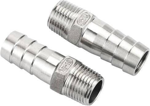 خرطوم بارب موصل 304 الفولاذ المقاوم للصدأ 1/8 "1/4" 3/8 "1/2" BSPT الذكور أنبوب الخيط المناسب موصل توصيل باغودا باغودا (20 ملم ، 1/2 ") in Saudi Arabia
