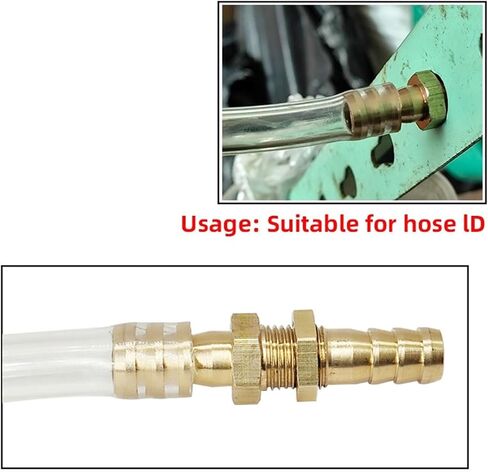 1PCS Pipe 6 8 10 12 14 16mm Hose Barb Bulkhead Brass Barbed Tube Pipe Fitting Coupler Connector Adapter For Fuel Gas Water Copper(16mm) in Saudi Arabia
