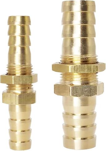 1PCS Pipe 6 8 10 12 14 16mm Hose Barb Bulkhead Brass Barbed Tube Pipe Fitting Coupler Connector Adapter For Fuel Gas Water Copper(16mm) in Saudi Arabia