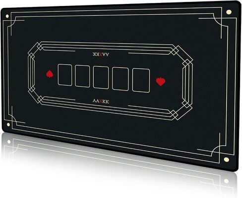 47 x 27 Inch 4-6 Person Small Black Texas Hold'em Poker Mat Portable Poker Table Tops Cards Game Mat Pad Topper Waterproof, Easily Clean & Glide Over, Anti-Slip, Odorless in Saudi Arabia