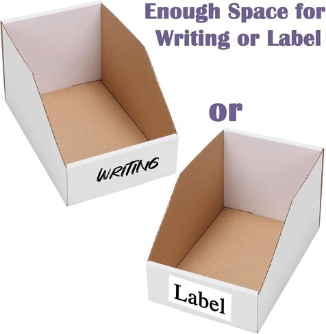 EXYGLO Cardboard Boxes, Pack of 35 Corrugated Storage Bins 12x8x4.5 inch Pantry Organizer Bins for Shelves Garage Office Organization in Kuwait