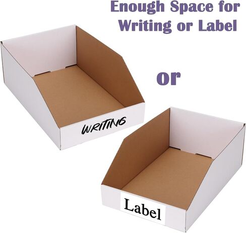 EXYGLO Cardboard Boxes, Pack of 35 Corrugated Storage Bins 12x8x4.5 inch Pantry Organizer Bins for Shelves Garage Office Organization in Kuwait