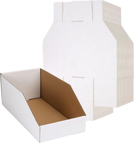 EXYGLO Cardboard Boxes, Pack of 35 Corrugated Storage Bins 12x8x4.5 inch Pantry Organizer Bins for Shelves Garage Office Organization in Kuwait