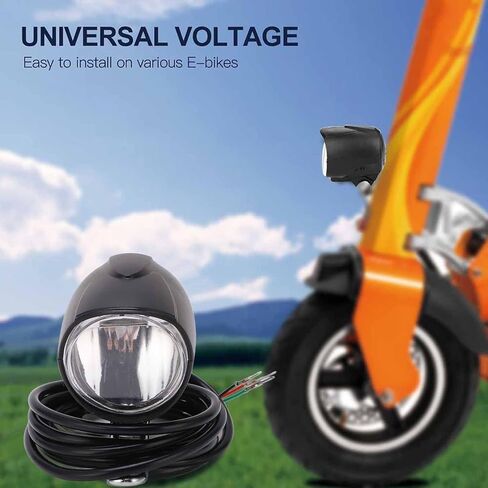 18-100V 3W 35LUX Ebike Headlight 2 Pin,Universal Voltage 2 in 1 Headlight Front Light,2 In1 Bike Light and Horn LED Lamp for Electric Bicycle in Saudi Arabia